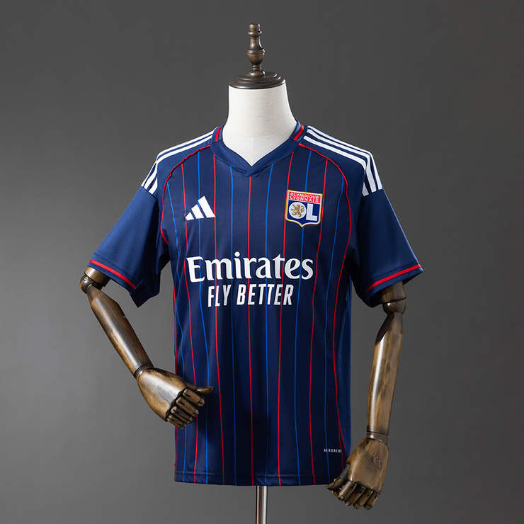 Olympique Lyonnais 2025/26 Bortatröja Kortärmad Fotbollströja Herr