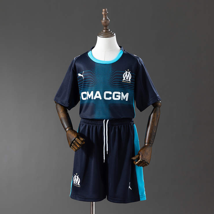 Olympique de Marseille 2025/26 Bortaställ Barn Fotbollströja med Shorts