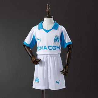 Olympique de Marseille 2025/26 Hemmaställ Barn Fotbollströja med Shorts