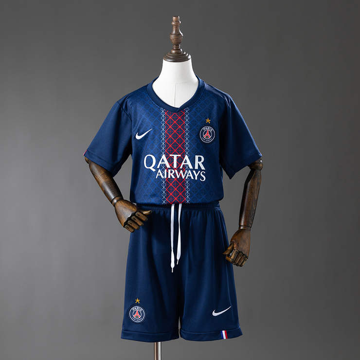 Paris Saint-Germain PSG 2025/26 Champion Edition Hemmaställ Barn Fotbollströja Set