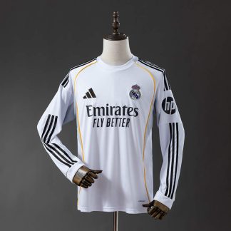 Real Madrid 2025/26 Hemmatröja Långärmad Fotbollströja Herr