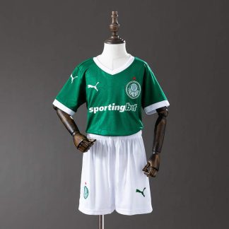 SE Palmeiras 2025/26 Hemmaställ Barn Fotbollströja med Shorts