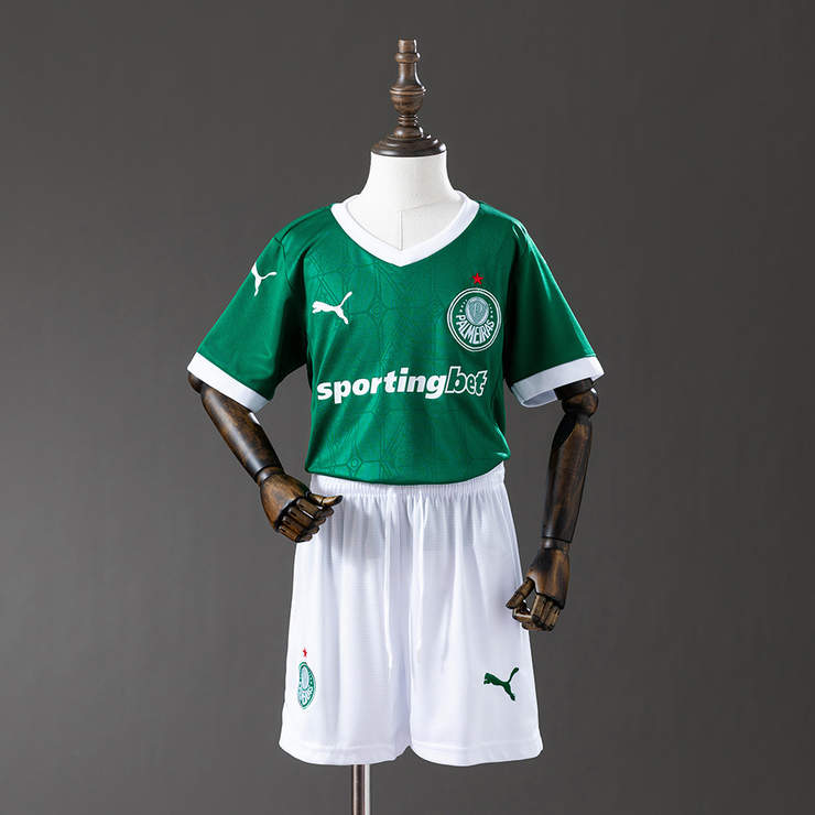 SE Palmeiras 2025/26 Hemmaställ Barn Fotbollströja med Shorts