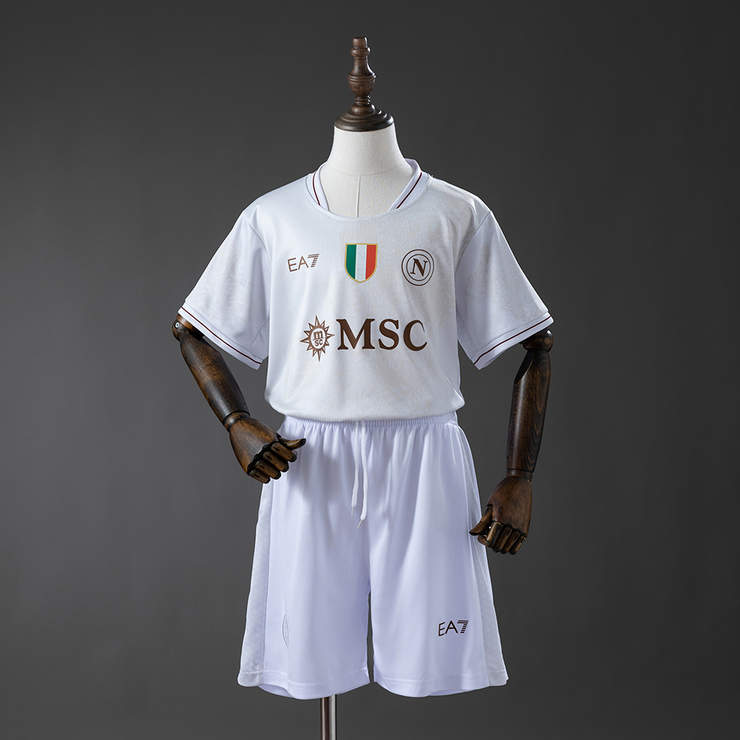 SSC Napoli 2025/26 Bortaställ Barn Fotbollströja med Shorts