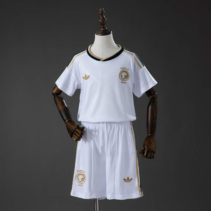 Saudiarabien VM 2026 Bortaställ Vit Barn Fotbollströja med Shorts
