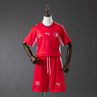 Schweiz VM 2026 Hemmaställ Barn Fotbollströja med Shorts