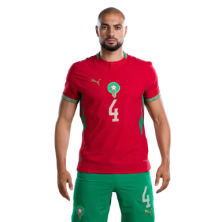 Sofyan Amrabat 4 Marocko VM 2026 Hemmaställ Herr Fotbollströja med Shorts