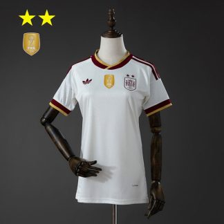 Spanien VM 2026 Bortatröja Dam Fotbollströja Mästarutgåva Två Stjärnor