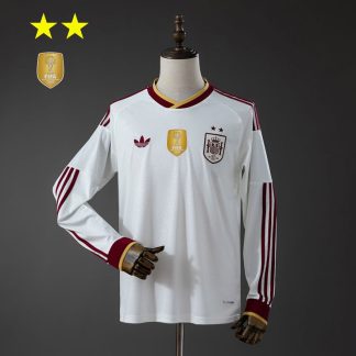 Spanien VM 2026 Bortatröja Herr Långärmad Fotbollströja Mästarutgåva Två Stjärnor