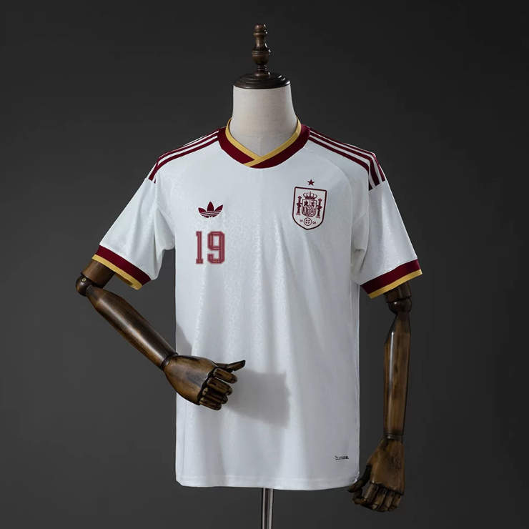 Spanien VM 2026 Bortatröja Lamine Yamal 19 Kortärmad Fotbollströja Herr