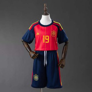 Spanien VM 2026 Hemmaställ Barn Lamine Yamal 19 Fotbollströja med Shorts