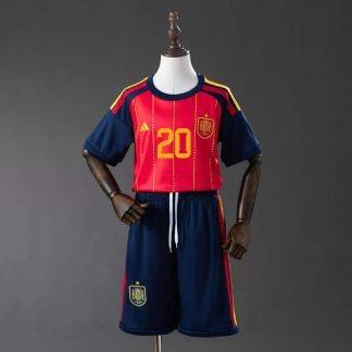 Spanien VM 2026 Hemmaställ Barn Pedri 20 Fotbollströja med Shorts