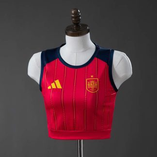 Spanien VM 2026 Hemmatröja Crop Top – Fotbollslinne Dam