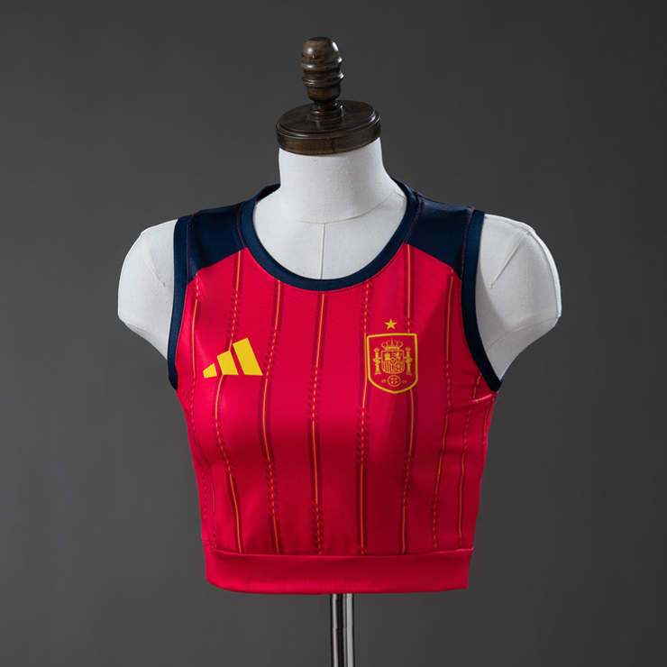 Spanien VM 2026 Hemmatröja Crop Top – Fotbollslinne Dam