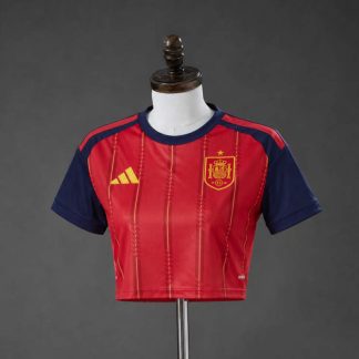 Spanien VM 2026 Hemmatröja Crop Top – Fotbollströja Dam