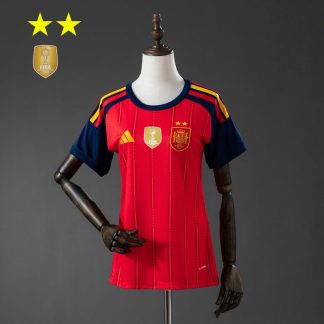 Spanien VM 2026 Hemmatröja Dam Fotbollströja Mästarutgåva Två Stjärnor