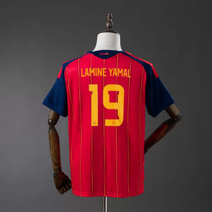 Spanien VM 2026 Hemmatröja Lamine Yamal 19 Kortärmad Fotbollströja Herr