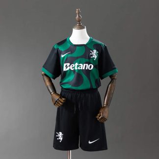 Sporting CP 2025/26 Bortaställ Barn Fotbollströja med Shorts