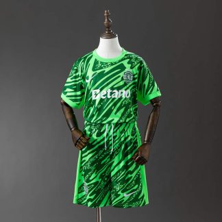 Sporting CP 2025/26 Målvaktställ Barn Grön Fotbollsställ med Shorts