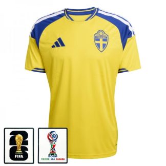 Sverige VM 2026 Hemmatröja Herr Fotbollströja med VM-Patch