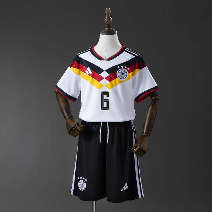 Tyskland VM 2026 Hemmaställ Barn Joshua Kimmich 6 Fotbollströja med Shorts