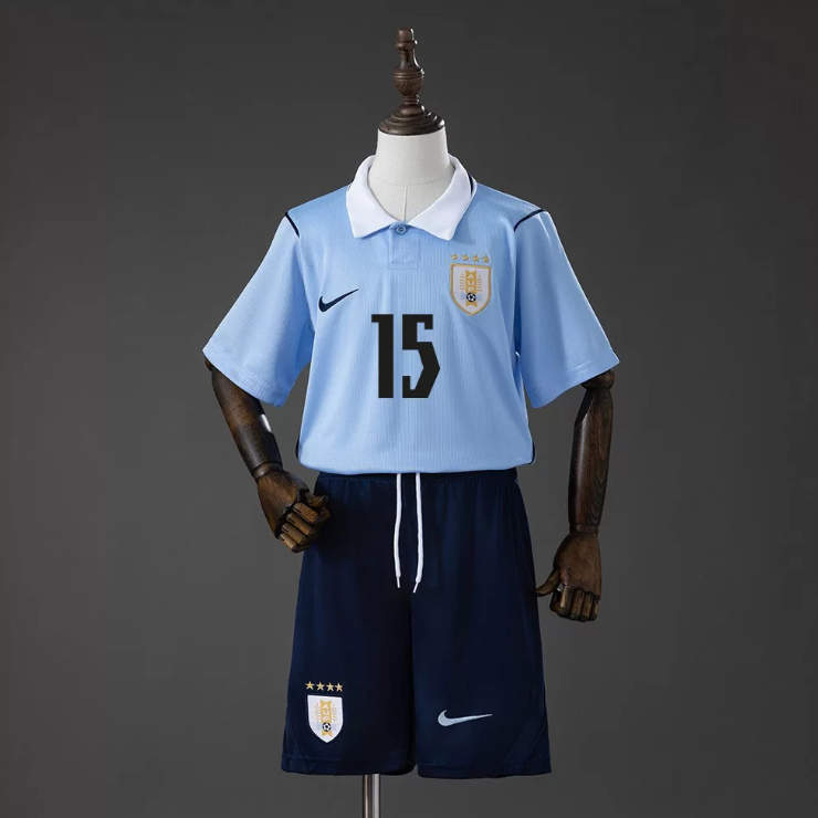 Uruguay VM 2026 Hemmatröja Barn Federico Valverde 15 Fotbollströja Set