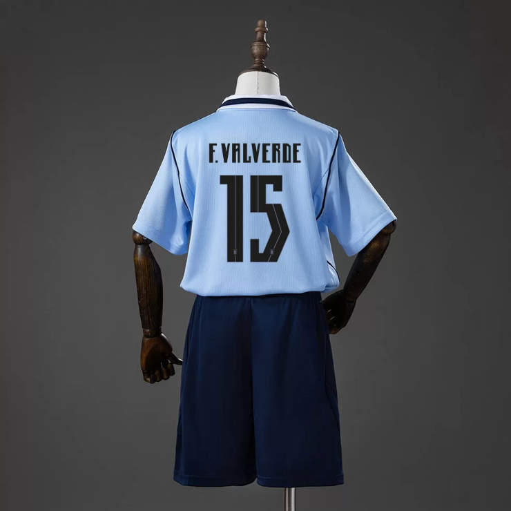 Uruguay VM 2026 Hemmatröja Barn Federico Valverde 15 Fotbollströja Set