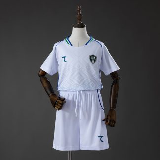 Uzbekistan VM 2026 Bortaställ Barn Fotbollströja med Shorts