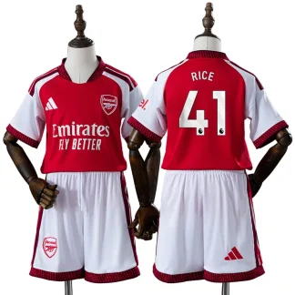 Arsenal 2026/27 Declan Rice 41 Barn Hemmaställ med shorts