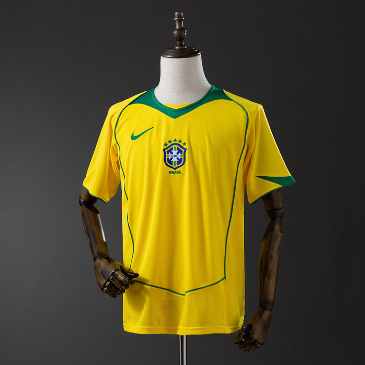 Brasilien EM 2004 Hemmatröja Retro Herr Fotbollströja