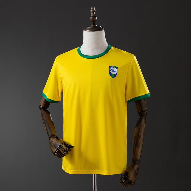 Brasilien VM 1970 Hemmatröja Retro Herr Fotbollströja