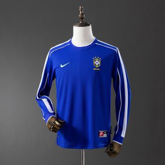 Brasilien VM 1998 Bortatröja Långärmad Retro Herr Fotbollströja