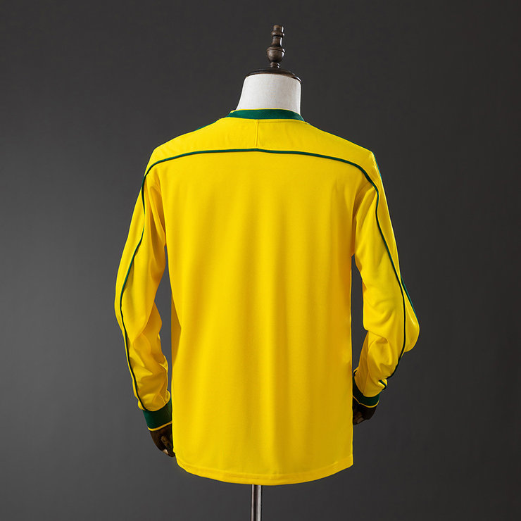 Brasilien VM 1998 Hemmatröja Långärmad Retro Herr Fotbollströja