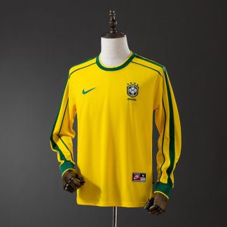 Brasilien VM 1998 Hemmatröja Långärmad Retro Herr Fotbollströja
