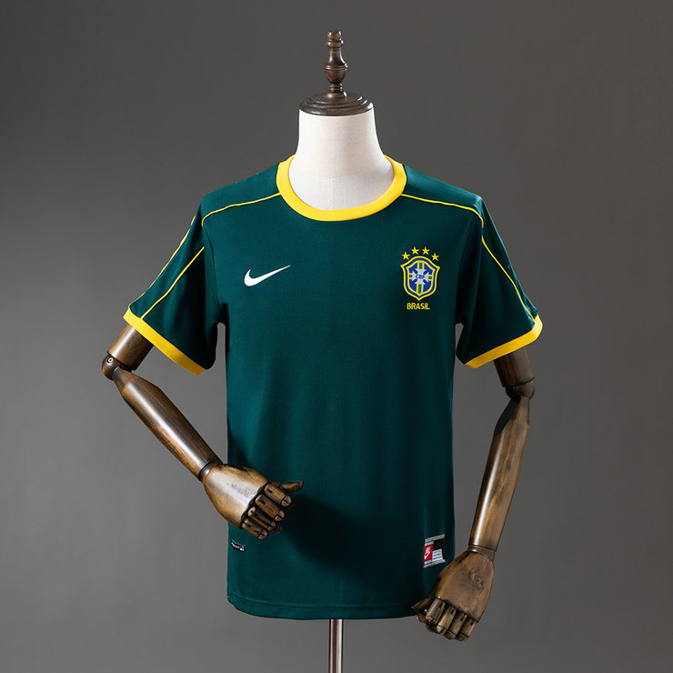 Brasilien VM 1998 Målvaktströja Grön Retro Herr Fotbollströja