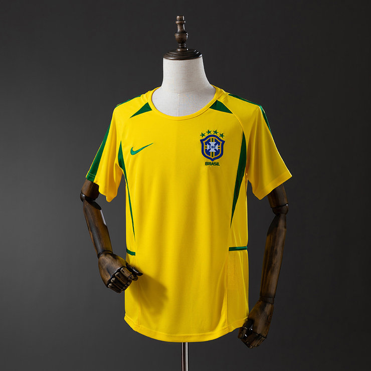 Brasilien VM 2002 Hemmatröja Retro Herr Fotbollströja