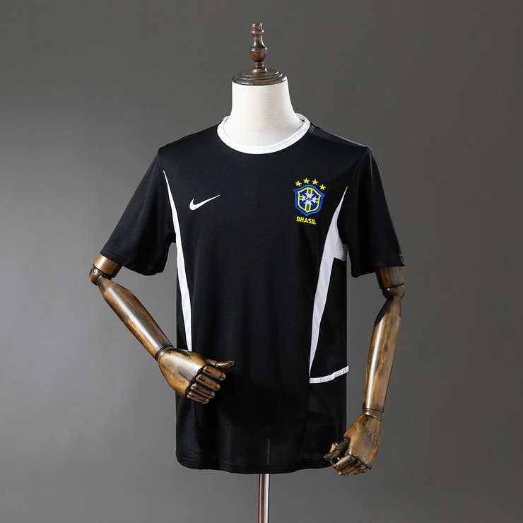 Brasilien VM 2002 Svart Målvaktströja Herr Retro Fotbollströja