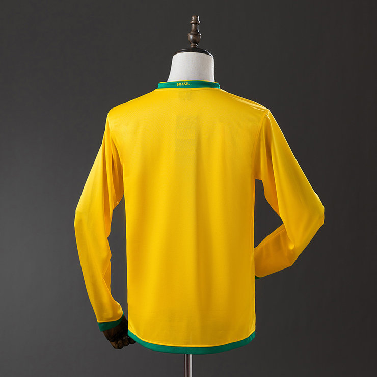 Brasilien VM 2006 Hemmatröja Långärmad Retro Herr Fotbollströja