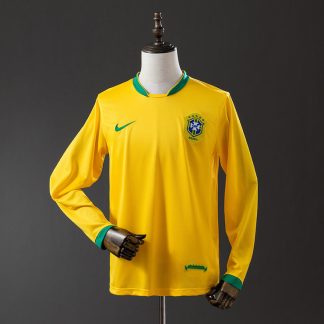 Brasilien VM 2006 Hemmatröja Långärmad Retro Herr Fotbollströja