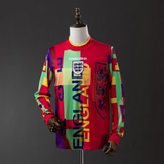 England 1996 Målvaktströja Långärmad Retro Herr Fotbollströja