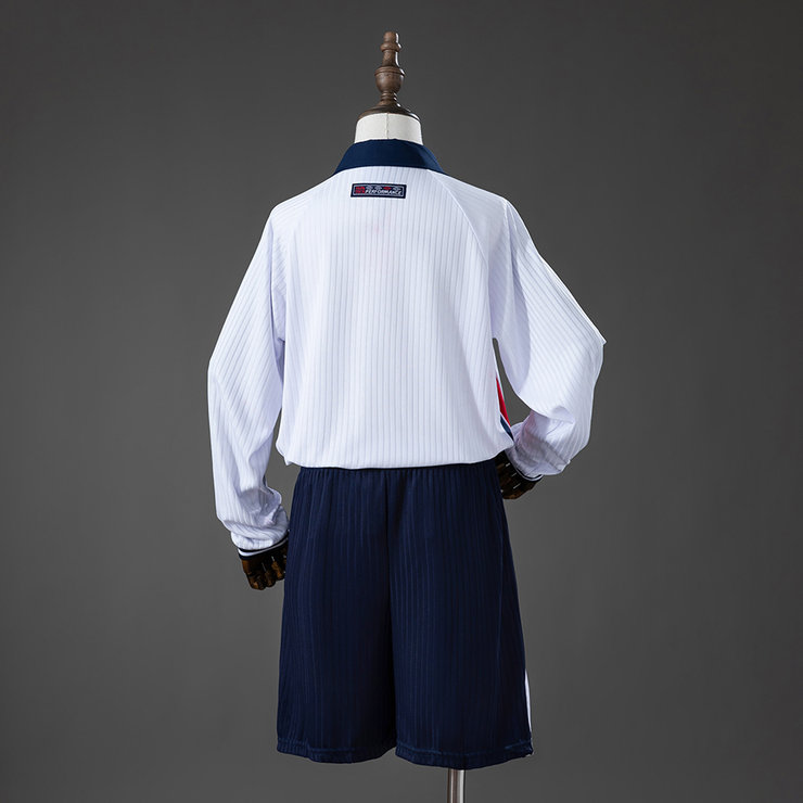 England 1998 Hemmatröja Långärmad Retro Barn Fotbollsställ