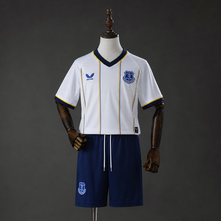 Everton 2026/27 Bortaställ Barn Fotbollströja med Shorts