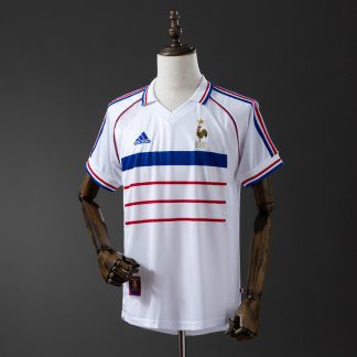 Frankrike 1998 Bortatröja Retro Herr Fotbollströja