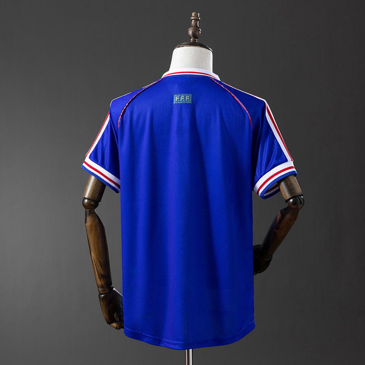Frankrike 1998 Hemmatröja Retro Herr Fotbollströja