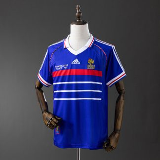 Frankrike 1998 Hemmatröja Retro Herr Fotbollströja