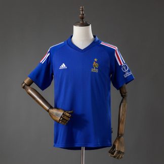Frankrike 2002 Hemmatröja Retro Herr Fotbollströja