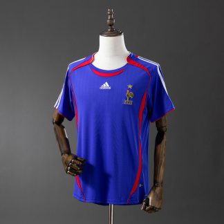 Frankrike 2006 Hemmatröja Retro Herr Fotbollströja