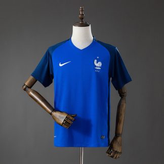 Frankrike 2016 Hemmatröja Retro Herr Fotbollströja