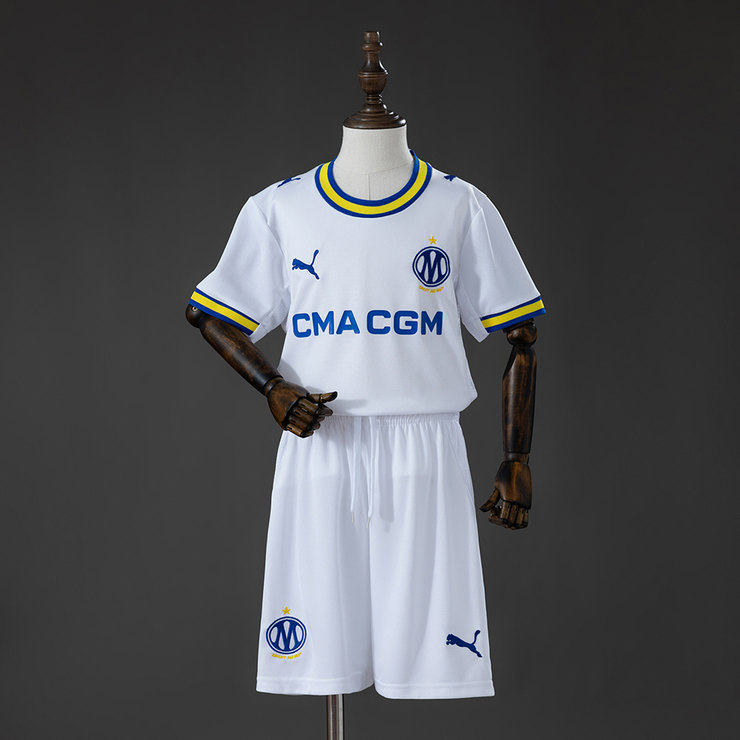 Olympique de Marseille 2026/27 Hemmaställ Barn Fotbollströja med Shorts