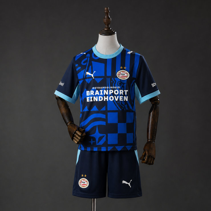 PSV Eindhoven 2026/27 Tredjeställ Barn Fotbollströja med Shorts